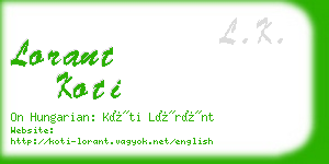 lorant koti business card